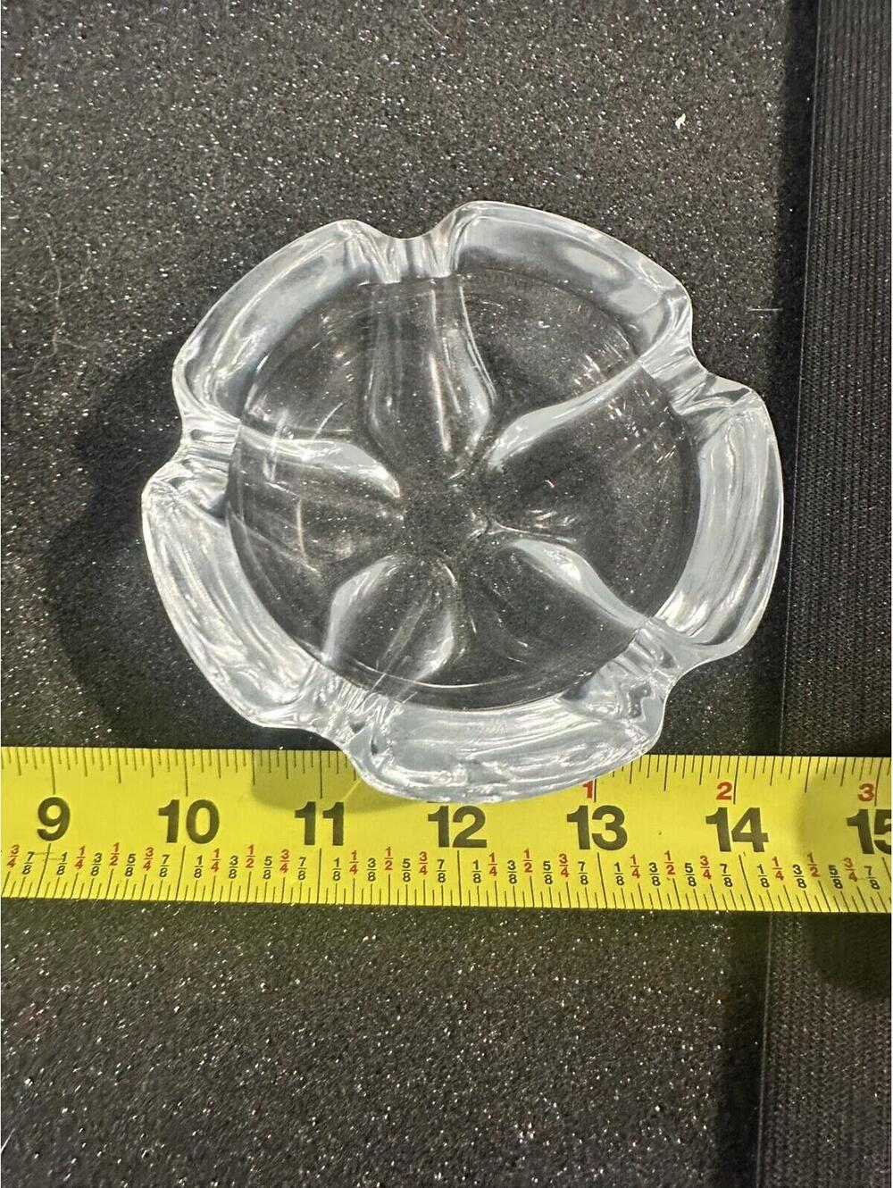 Vintage Ashtray 6" Round Thick Heavy Cut Glass 2” Deep Dish Life *